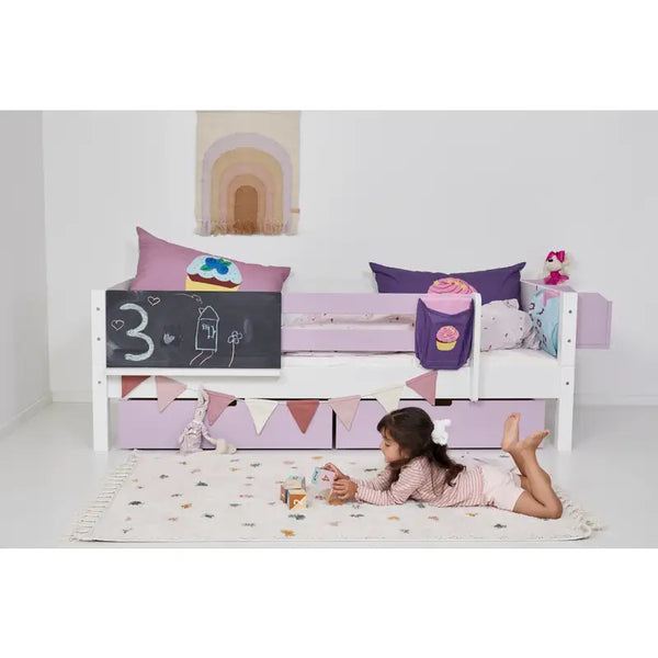 Enkeltseng Mimer med åben senghest og skuffer i Dusty Rose - Billede 2