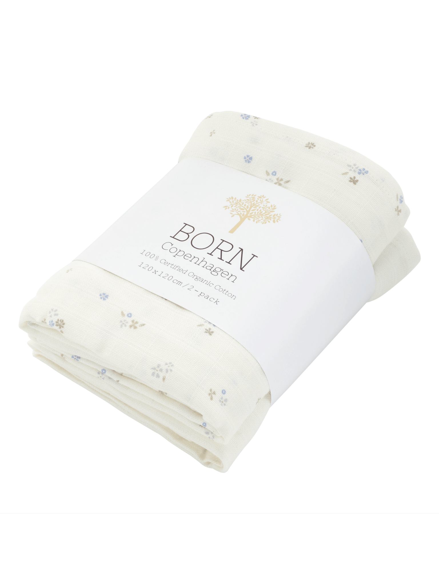 Muslin svøb i GOTS-certificeret økologisk bomuld | (2-pak) | 120 x 120 cm | Born Copenhagen - Billede 3