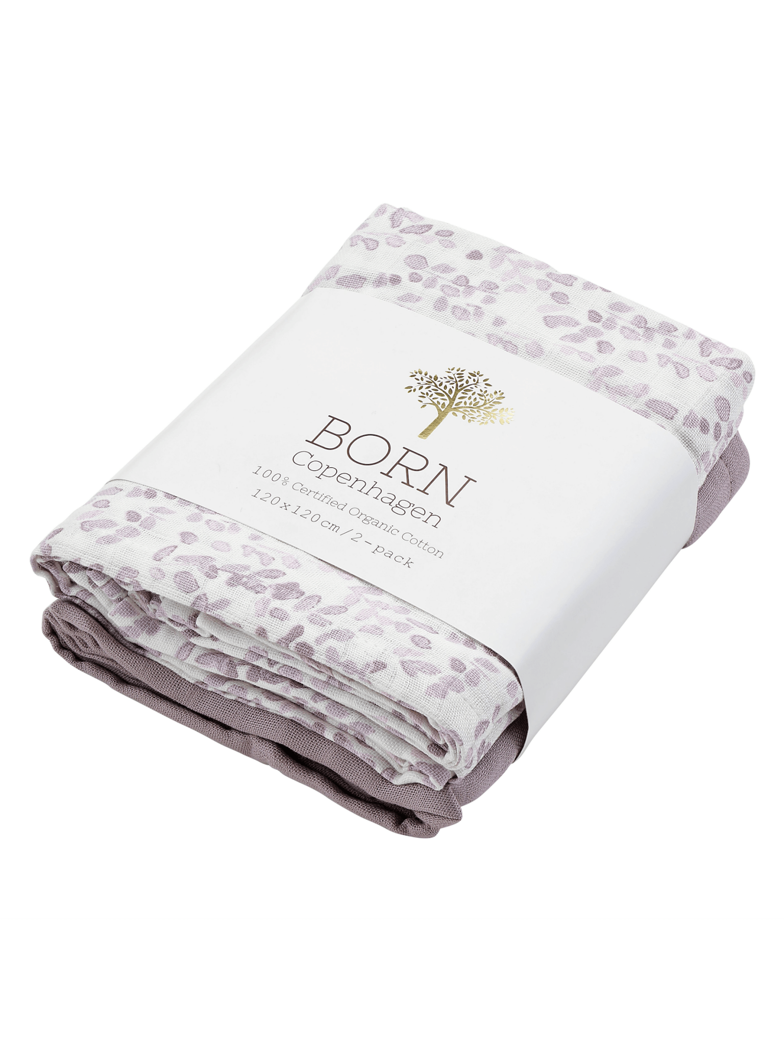 Muslin svøb i GOTS-certificeret økologisk bomuld | (2-pak) | 120 x 120 cm | Born Copenhagen - Billede 4