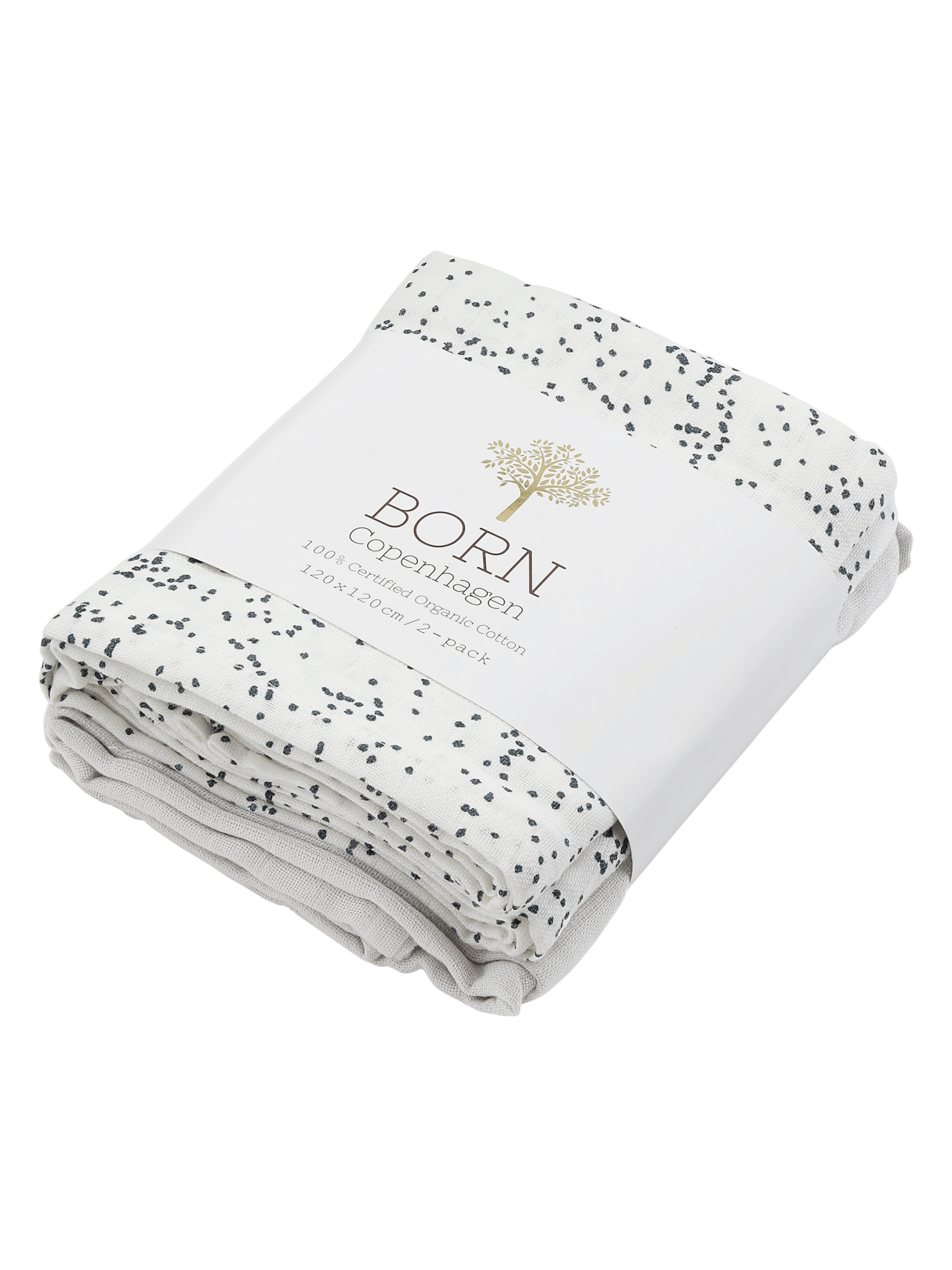 Muslin svøb i GOTS-certificeret økologisk bomuld | (2-pak) | 120 x 120 cm | Born Copenhagen - Billede 5